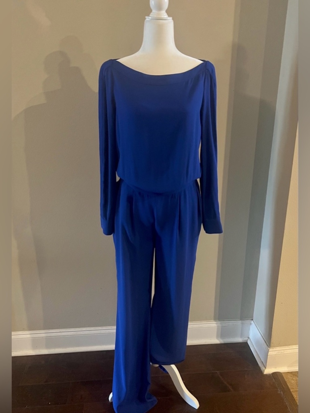 Diane Von Furstenburg Royal Blue Long-Sleeve Jumpsuit